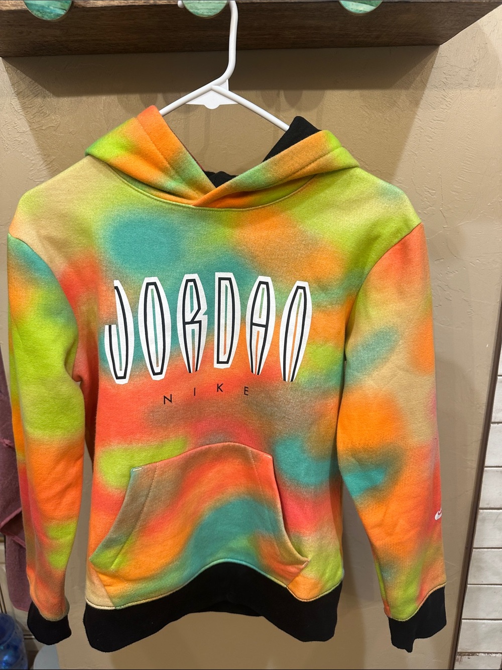 Nike Tie-Dye Hoodie in Orange, Green, Teal